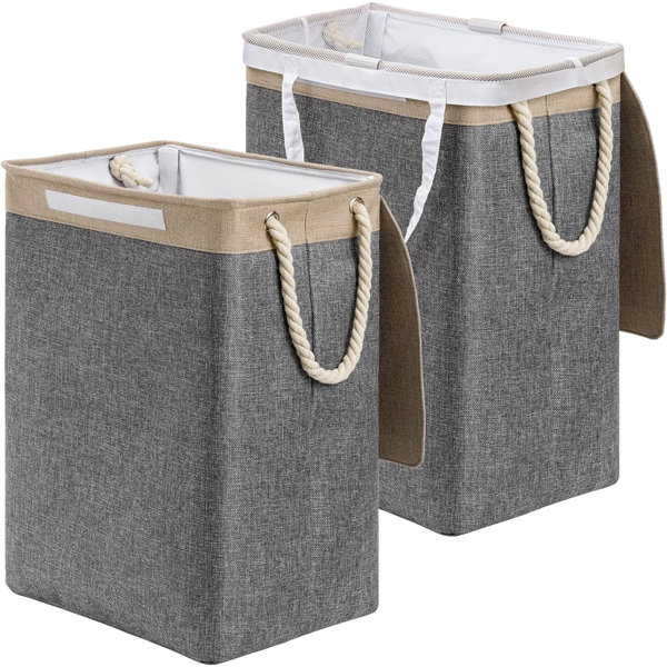 Breakwater Bay Canvas Laundry Basket with Handles Wayfair